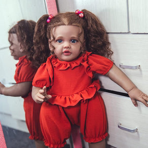 Rebornova Reborn Baby Dolls 24''Black Skin Newborn Baby Dolls Realistic Soft Body Filled with PP Cotton Lifelike Silicone Limbs Gift Set for Child Ages 3+