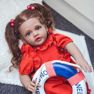 Rebornova Reborn Baby Dolls 24''Black Skin Newborn Baby Dolls Realistic Soft Body Filled with PP Cotton Lifelike Silicone Limbs Gift Set for Child Ages 3+