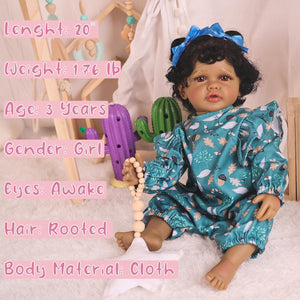 HOOMAI Reborn Baby Dolls 20" Realistic Doll Lifelike Girl Dolls American Smiling Real Full Silicone Body Birthday Set for Children Age 3+