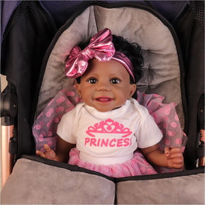 HOOMAI Reborn Baby Doll Black Realistic Girl 20 Inch Silicone Real Life Bebe Newborn Lifelike Dolls with Clothes and Toy Gift for Kids Age 3+