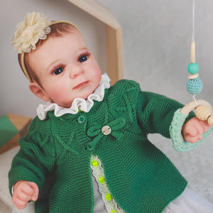 HOOMAI Reborn Baby Dolls 18" Realistic Doll Lifelike Girl White Dolls Look Like Real Silicone Limbs with Cloth Body Birthday Set for Kids Age 3+ (Emma)