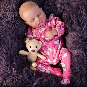 HOOMAI Realistic Reborn Baby Dolls Lifelike 20-Inch Newborn Sleeping Girl Vinyl Real Life Dolls Soft Cloth Body with Feeding Accessories Gift Box for Kids Age 3+