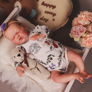HOOMAI Reborn Baby Dolls 16" Realistic Doll Lifelike Girl Dolls Look Like Real Silicone Limbs with Cloth Body Birthday Set for Kids Age 3+