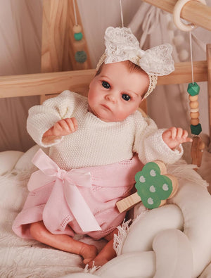HOOMAI Reborn Baby Dolls 16" Realistic Doll Lifelike Girl Dolls Look Like Real Silicone Limbs with Cloth Body Birthday Set for Kids Age 3+