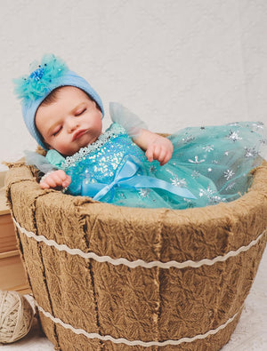 HOOMAI Realistic Reborn Baby Dolls Lifelike 20-Inch Newborn Sleeping Girl Vinyl Real Life Dolls Soft Cloth Body with Feeding Accessories Gift Box for Kids Age 3+