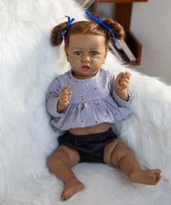 Hoomai Reborn Baby Doll 22.8" Realistic Silicone Girl Dolls with Soft Cloth Body for 3+ Years