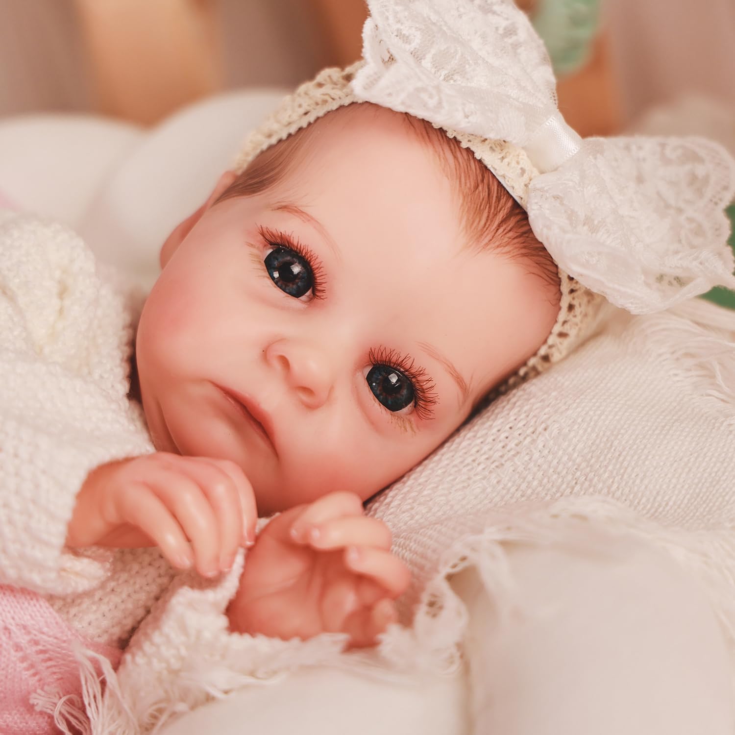 HOOMAI Reborn Baby Dolls 16" Realistic Doll Lifelike Girl Dolls Look Like Real Silicone Limbs with Cloth Body Birthday Set for Kids Age 3+