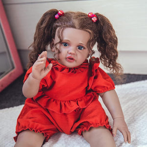 Rebornova Reborn Baby Dolls 24''Black Skin Newborn Baby Dolls Realistic Soft Body Filled with PP Cotton Lifelike Silicone Limbs Gift Set for Child Ages 3+