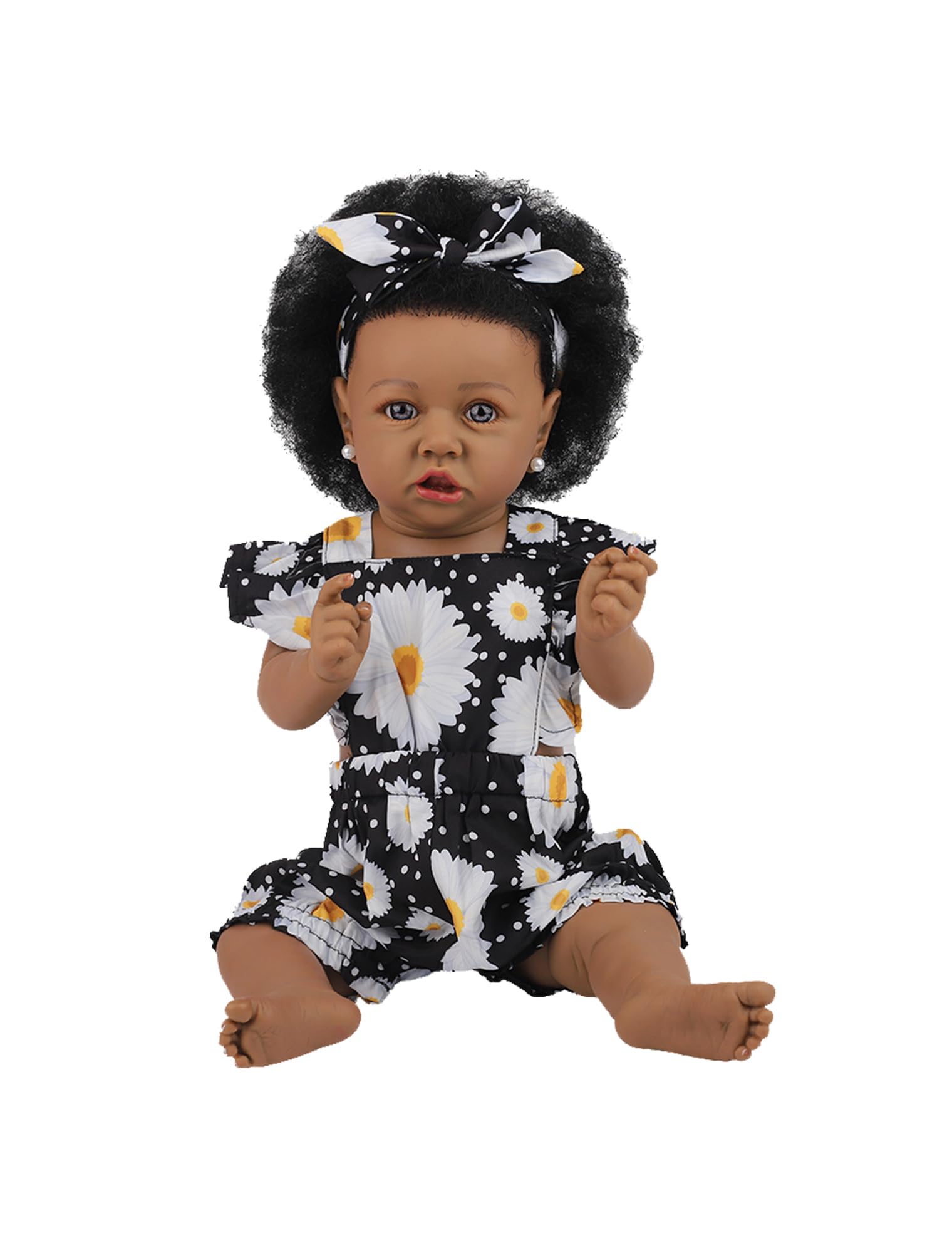 HOOMAI Reborn Baby Doll Black Realistic Girl 20 Inch Silicone Real Life Bebe Newborn Lifelike Dolls with Clothes and Toy Gift for Kids Age 3+