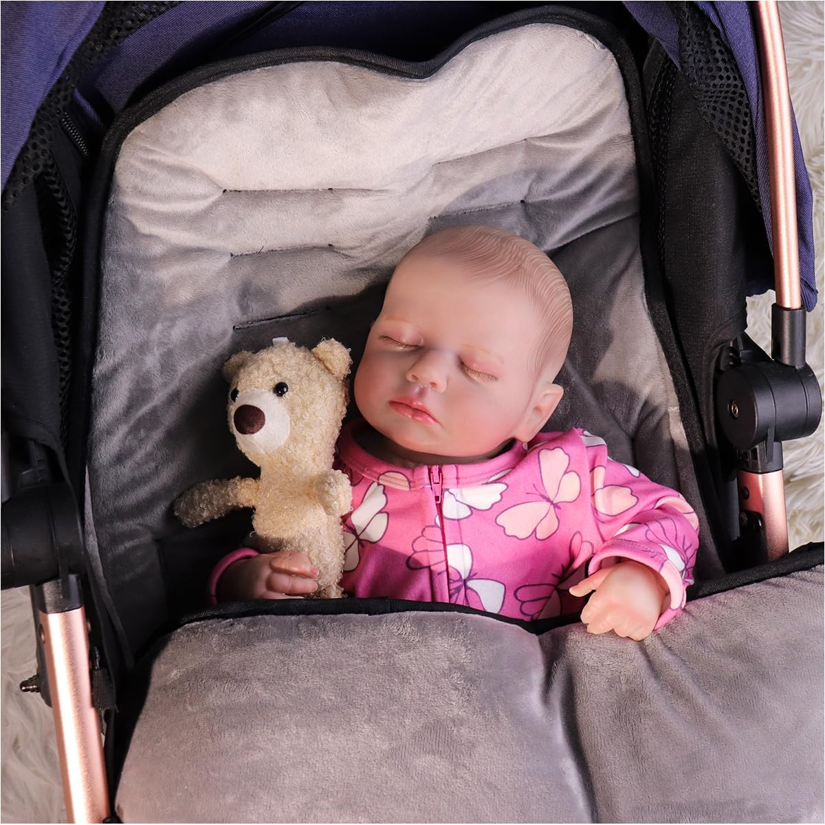 HOOMAI Realistic Reborn Baby Dolls Lifelike 20-Inch Newborn Sleeping Girl Vinyl Real Life Dolls Soft Cloth Body with Feeding Accessories Gift Box for Kids Age 3+