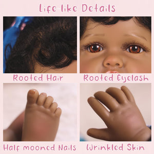 HOOMAI Reborn Baby Dolls 20" Realistic Doll Lifelike Girl Dolls American Smiling Real Full Silicone Body Birthday Set for Children Age 3+