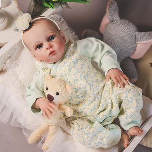 HOOMAI Realistic Reborn Baby Dolls Realistic 18" Newborn Girl Silicone Dolls Soft Cloth Body with Feeding Accessories Gift Box for Kids Age 3+