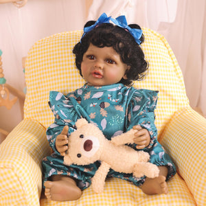 HOOMAI Reborn Baby Dolls 20" Realistic Doll Lifelike Girl Dolls American Smiling Real Full Silicone Body Birthday Set for Children Age 3+