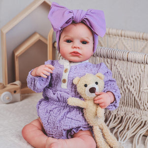 HOOMAI Realistic Reborn Baby Dolls Lifelike 20-Inch Newborn Sleeping Girl Vinyl Real Life Dolls Soft Cloth Body with Feeding Accessories Gift Box for Kids Age 3+