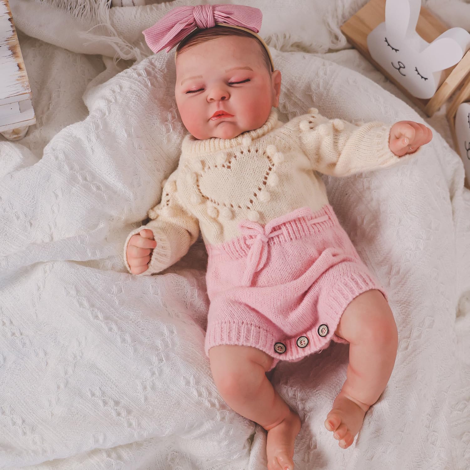 HOOMAI Reborn Baby Dolls 16" Realistic Doll Lifelike Girl Dolls Look Like Real Silicone Limbs with Cloth Body Birthday Set for Kids Age 3+