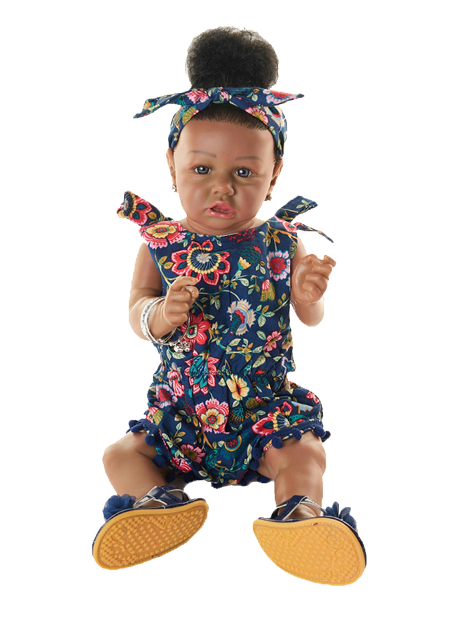 HOOMAI Reborn Baby Doll Black Realistic Girl 20 Inch Silicone Real Life Bebe Newborn Lifelike Dolls with Clothes and Toy Gift for Kids Age 3+