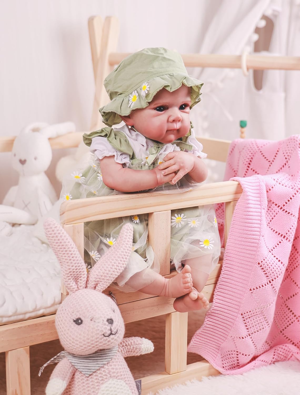 HOOMAI Realistic Reborn Baby Dolls Lifelike 20 Inches Life-like Newborn Silicone Girl Dolls Soft Cloth Body with Feeding Accessories Gift Box for Kids Age 3+