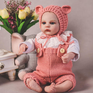 HOOMAI Realistic Reborn Baby Dolls Realistic 18" Newborn Girl Silicone Dolls Soft Cloth Body with Feeding Accessories Gift Box for Kids Age 3+