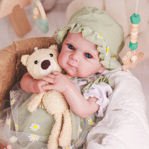 HOOMAI Realistic Reborn Baby Dolls Lifelike 20 Inches Life-like Newborn Silicone Girl Dolls Soft Cloth Body with Feeding Accessories Gift Box for Kids Age 3+