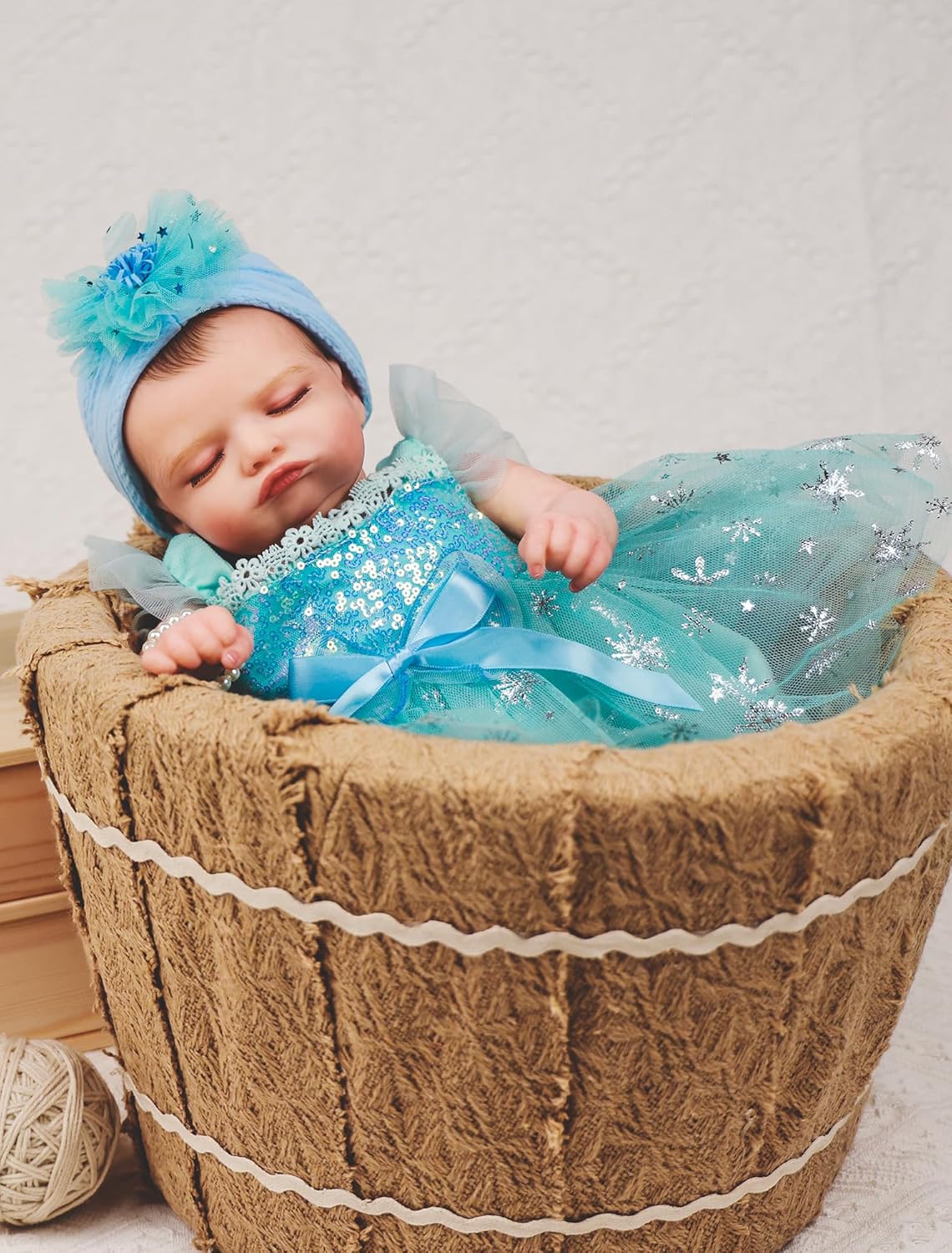 HOOMAI Realistic Reborn Baby Dolls Lifelike 20-Inch Newborn Sleeping Girl Vinyl Real Life Dolls Soft Cloth Body with Feeding Accessories Gift Box for Kids Age 3+