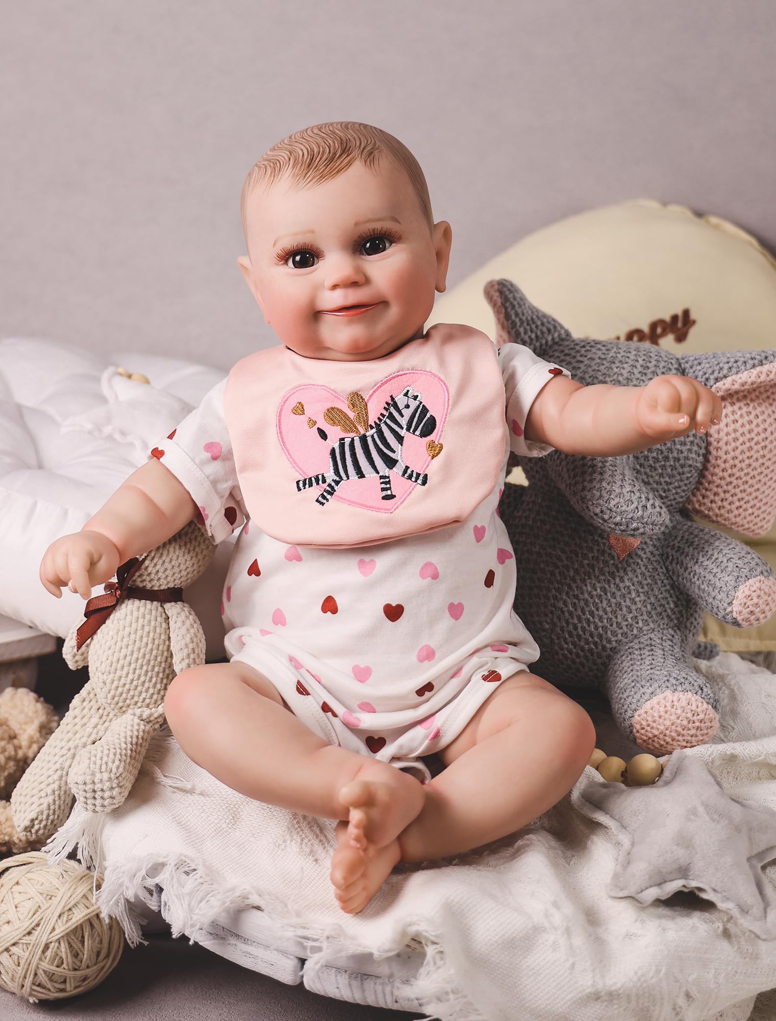 HOOMAI Reborn Baby Dolls 16" Realistic Doll Lifelike Girl Dolls Look Like Real Silicone Limbs with Cloth Body Birthday Set for Kids Age 3+