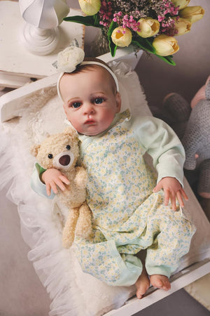 HOOMAI Realistic Reborn Baby Dolls Realistic 18" Newborn Girl Silicone Dolls Soft Cloth Body with Feeding Accessories Gift Box for Kids Age 3+